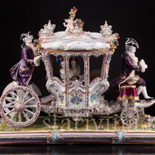 Карета с четверкой лошадей, Volkstedt, Германия, сер. 20 в