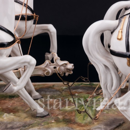 Карета с четверкой лошадей, Volkstedt, Германия, сер. 20 в