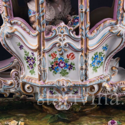 Карета с четверкой лошадей, Volkstedt, Германия, сер. 20 в