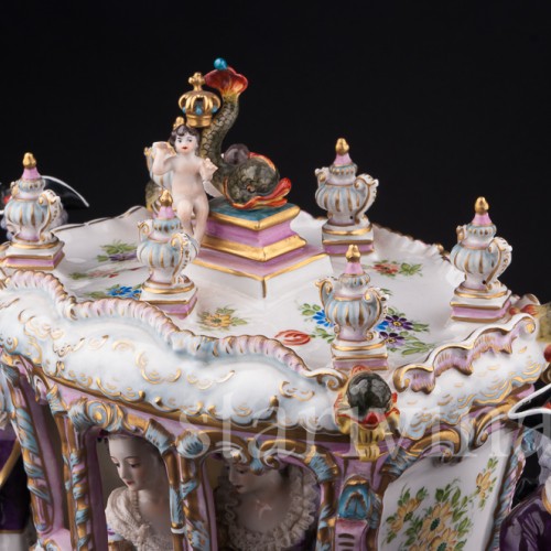 Карета с четверкой лошадей, Volkstedt, Германия, сер. 20 в