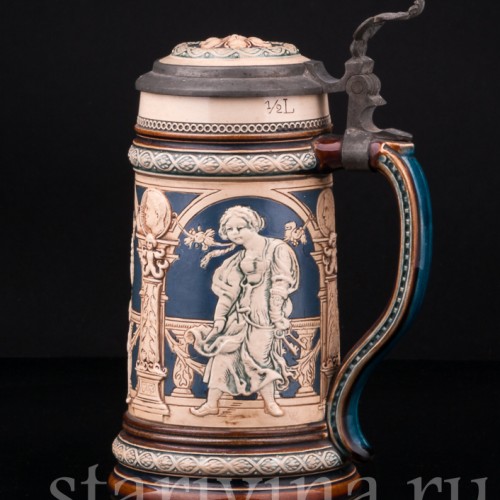 Кружка В таверне, 1/2 л, Villeroy & Boch, Германия, 1895 г