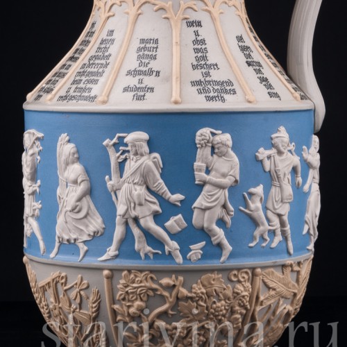 Кувшин "12 месяцев" и 4 кружки, Villeroy & Boch, Германия, 1887 г