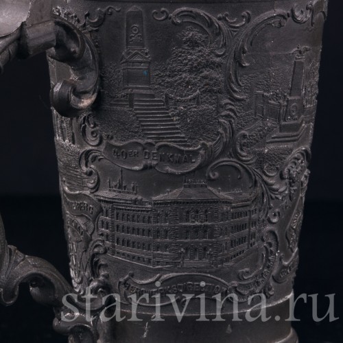 Старинная пивная кружка Памятники Саарбрюкена, Германия, нач. 20 в.