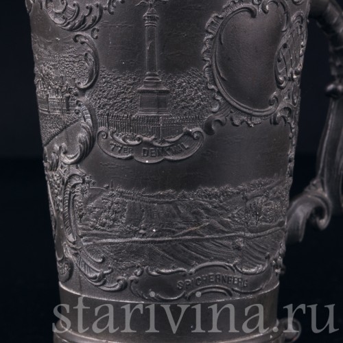 Старинная пивная кружка Памятники Саарбрюкена, Германия, нач. 20 в.