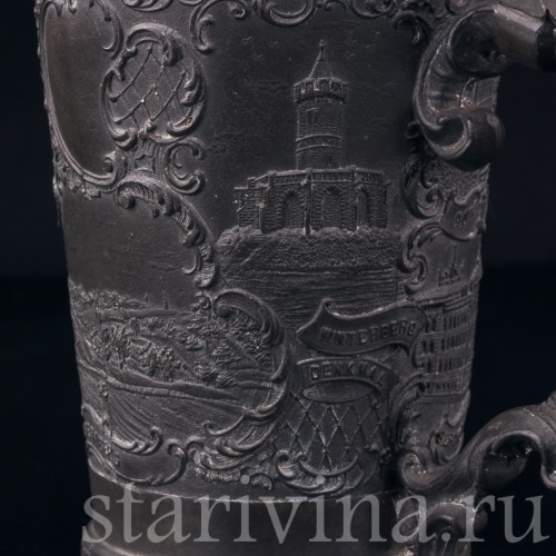 Старинная пивная кружка Памятники Саарбрюкена, Германия, нач. 20 в.