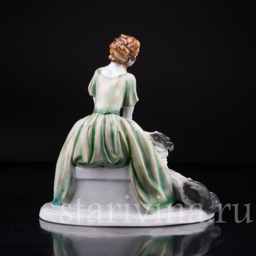 Девушка с борзой, Fasold & Stauch, Германия, нач. 20 в