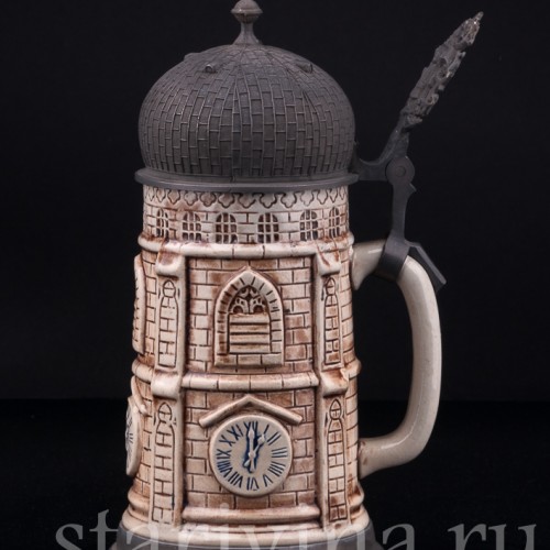 Старинная пивная Кружка башня, Германия, вт. пол. 20 в.