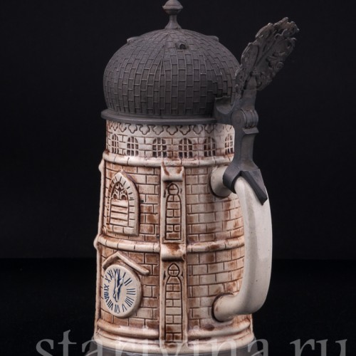 Старинная пивная Кружка башня, Германия, вт. пол. 20 в.