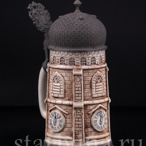 Старинная пивная Кружка башня, Германия, вт. пол. 20 в.