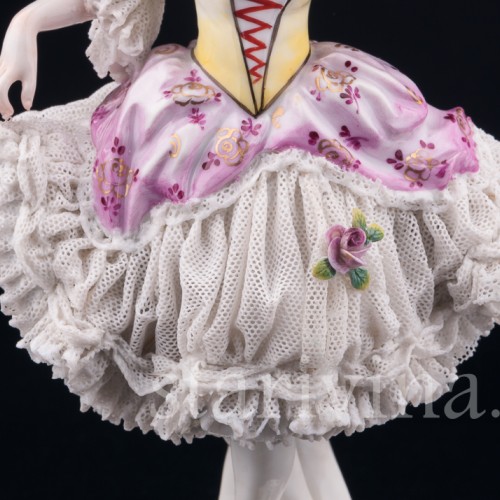 Танцующая девушка, кружевная, Volkstedt, Германия, до 1935 г