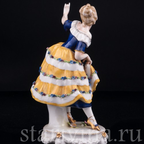 Танцующая девушка в желтом платье, Дрезден, Германия, нач. 20 в