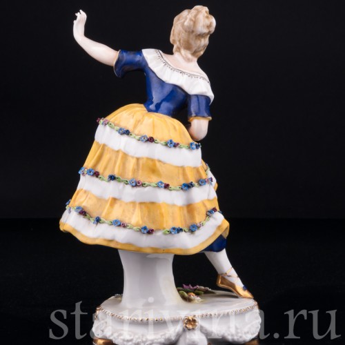 Танцующая девушка в желтом платье, Дрезден, Германия, нач. 20 в