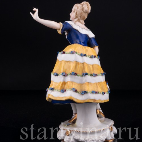 Танцующая девушка в желтом платье, Дрезден, Германия, нач. 20 в