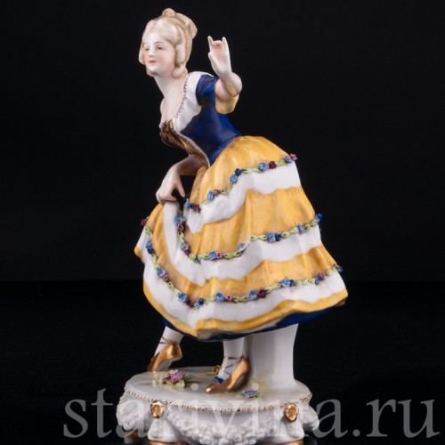 Танцующая девушка в желтом платье, Дрезден, Германия, нач. 20 в