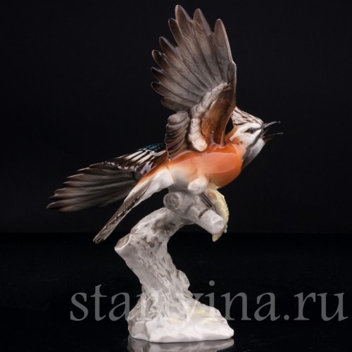 Статуэтка птицы из фарфора Сойка, Hutschenreuther, Германия, 1970 гг.
