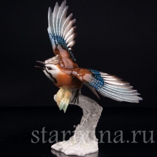 Статуэтка птицы из фарфора Сойка, Hutschenreuther, Германия, 1970 гг.