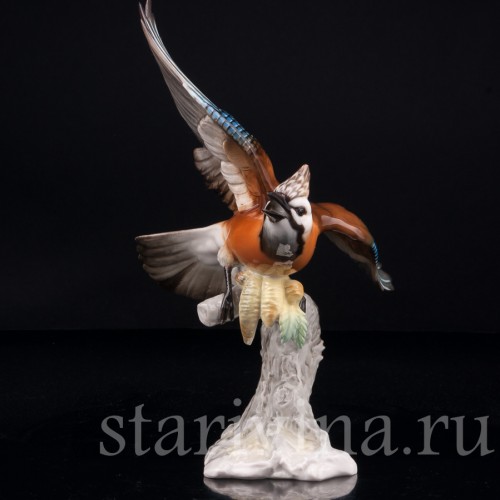 Статуэтка птицы из фарфора Сойка, Hutschenreuther, Германия, 1970 гг.