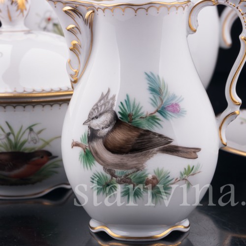 Кофейный сервиз Птицы на 6 персон, 21 предмет, Lindner, Германия, вт. пол. 20 в