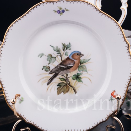 Кофейный сервиз Птицы на 6 персон, 21 предмет, Lindner, Германия, вт. пол. 20 в