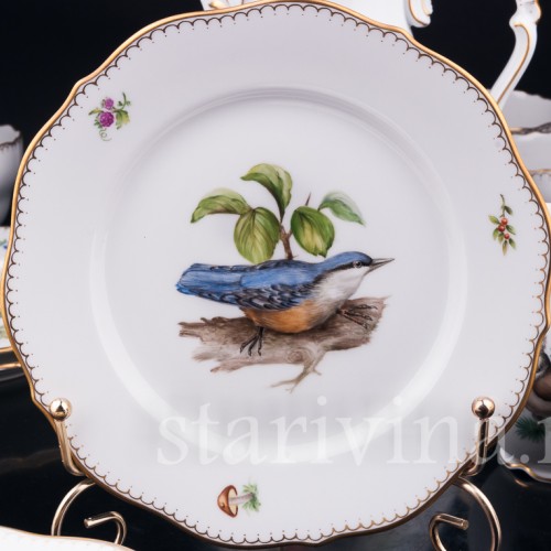 Кофейный сервиз Птицы на 6 персон, 21 предмет, Lindner, Германия, вт. пол. 20 в