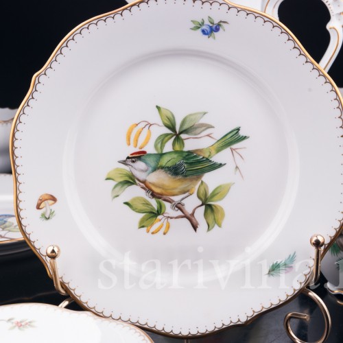 Кофейный сервиз Птицы на 6 персон, 21 предмет, Lindner, Германия, вт. пол. 20 в