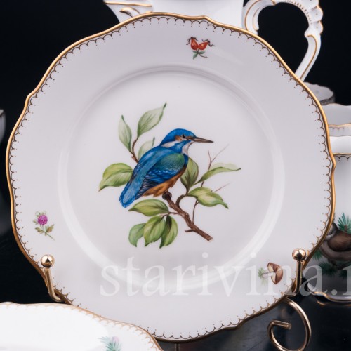 Кофейный сервиз Птицы на 6 персон, 21 предмет, Lindner, Германия, вт. пол. 20 в