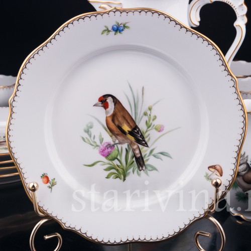 Кофейный сервиз Птицы на 6 персон, 21 предмет, Lindner, Германия, вт. пол. 20 в