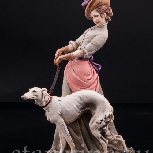 Девушка с борзой, Bruno Merli, Италия, сер. 20 в