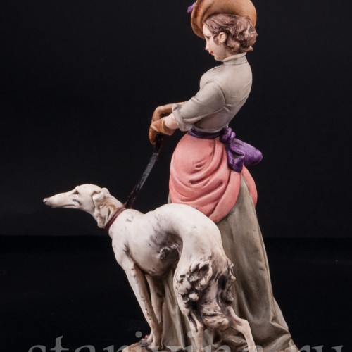 Девушка с борзой, Bruno Merli, Италия, сер. 20 в