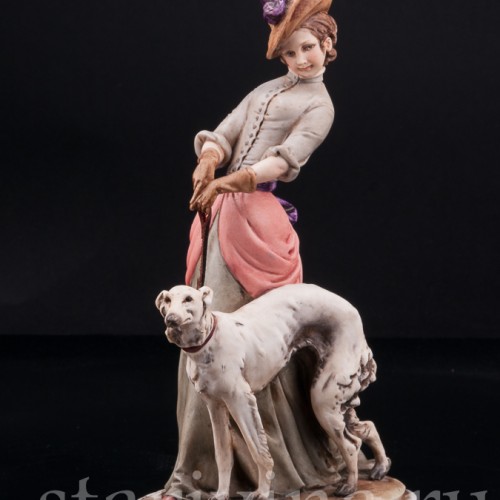 Девушка с борзой, Bruno Merli, Италия, сер. 20 в