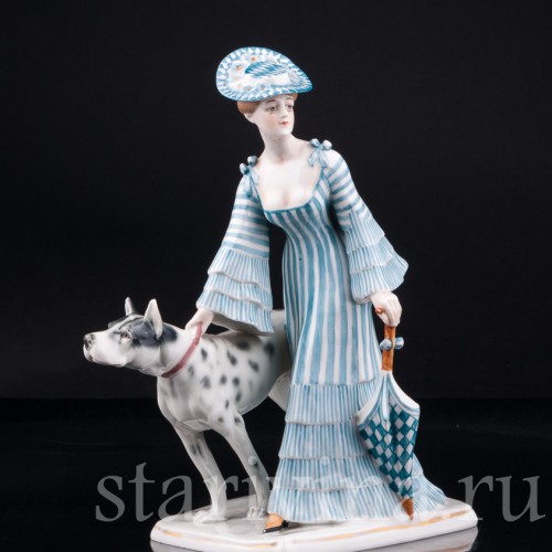 Девушка с зонтиком и догом, Goebel, Германия, нач. 20 в