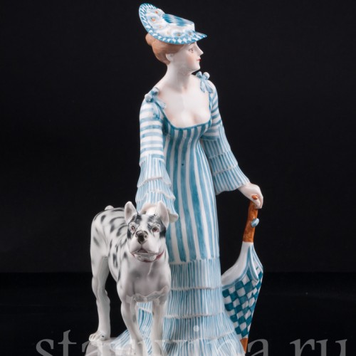 Девушка с зонтиком и догом, Goebel, Германия, нач. 20 в