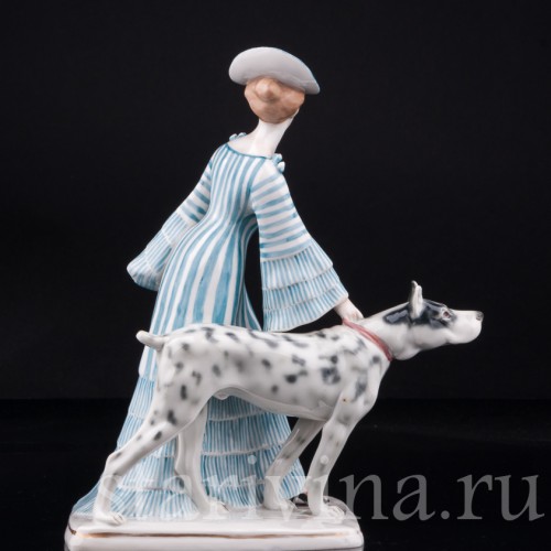 Девушка с зонтиком и догом, Goebel, Германия, нач. 20 в