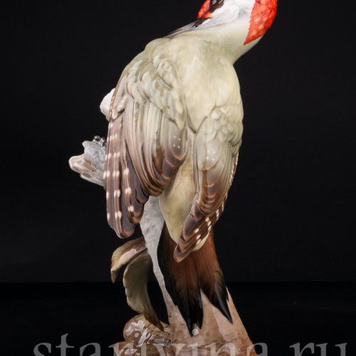 Зеленый дятел на березе, Hutschenreuther, Германия, 1970 гг