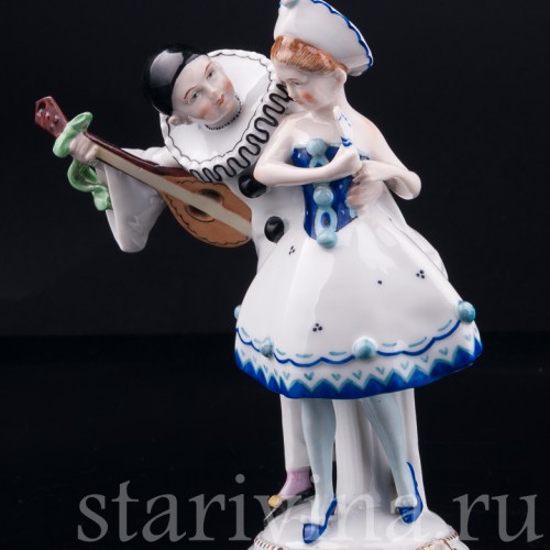 Пьеро и Коломбина, E. A. Muller, Германия, нач. 20 в