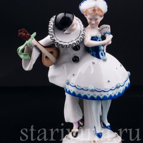 Пьеро и Коломбина, E. A. Muller, Германия, нач. 20 в
