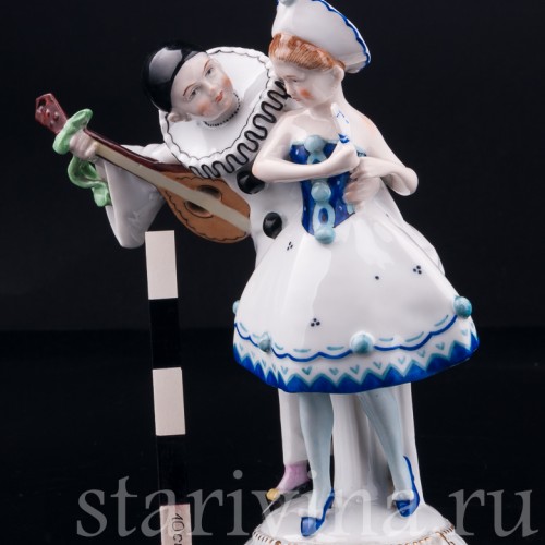 Пьеро и Коломбина, E. A. Muller, Германия, нач. 20 в