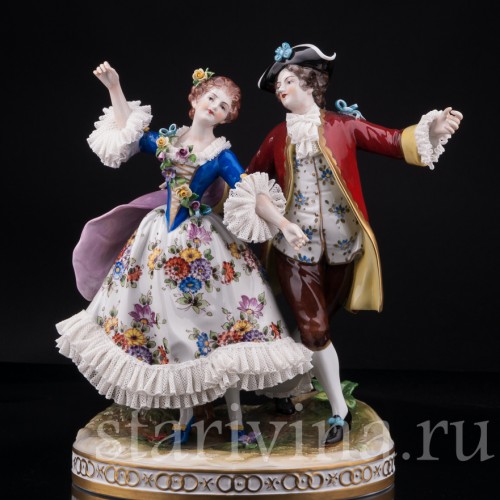 Танцующая пара, кружевная, Volkstedt, Германия, вт. пол. 20 в