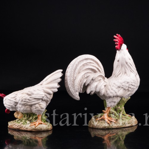 Статуэтка домашних птиц из фарфора Петух и курица, Goebel, Германия, до 1990 г.