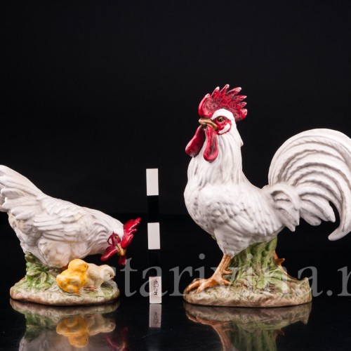 Статуэтка домашних птиц из фарфора Петух и курица, Goebel, Германия, до 1990 г.