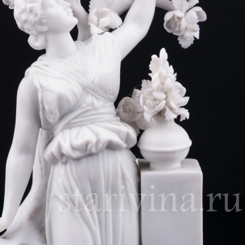 "Весна", девушка у дерева, Dressel, Kister & Co, Германия, нач. 20 в