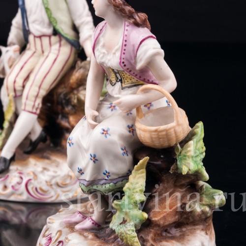 Пасторальная пара с козочкой, Volkstedt, Германия, до 1935 г