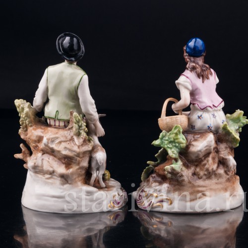 Пасторальная пара с козочкой, Volkstedt, Германия, до 1935 г