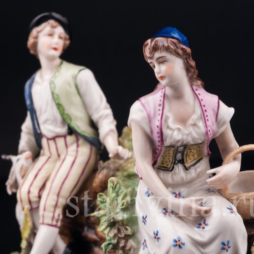 Пасторальная пара с козочкой, Volkstedt, Германия, до 1935 г