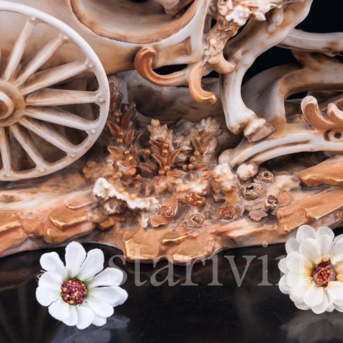 Антикварная фарфорвая композиция Дети с возком, Volkstedt, Германия, 19 в.