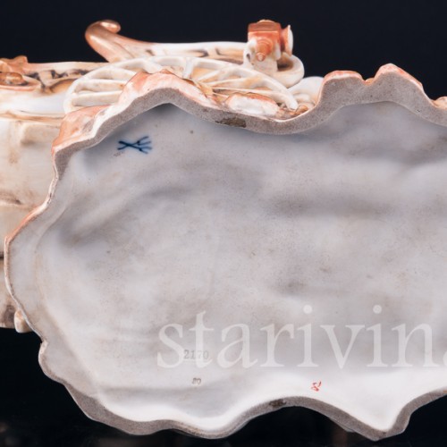 Антикварная фарфорвая композиция Дети с возком, Volkstedt, Германия, 19 в.