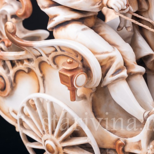 Антикварная фарфорвая композиция Дети с возком, Volkstedt, Германия, 19 в.