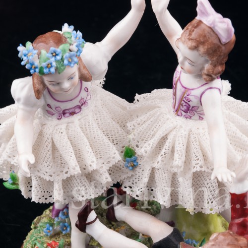 Играющие дети, кружевная, Sitzendorf, Германия, сер. 20 в