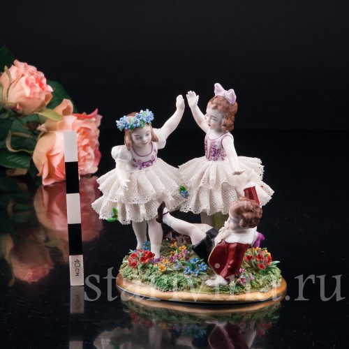 Играющие дети, кружевная, Sitzendorf, Германия, сер. 20 в