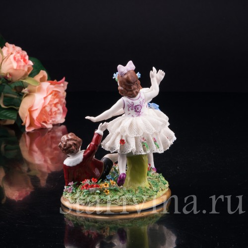 Играющие дети, кружевная, Sitzendorf, Германия, сер. 20 в